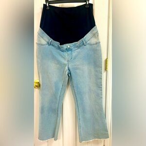 Maternity Light-blue, Cropped Jeans - Large